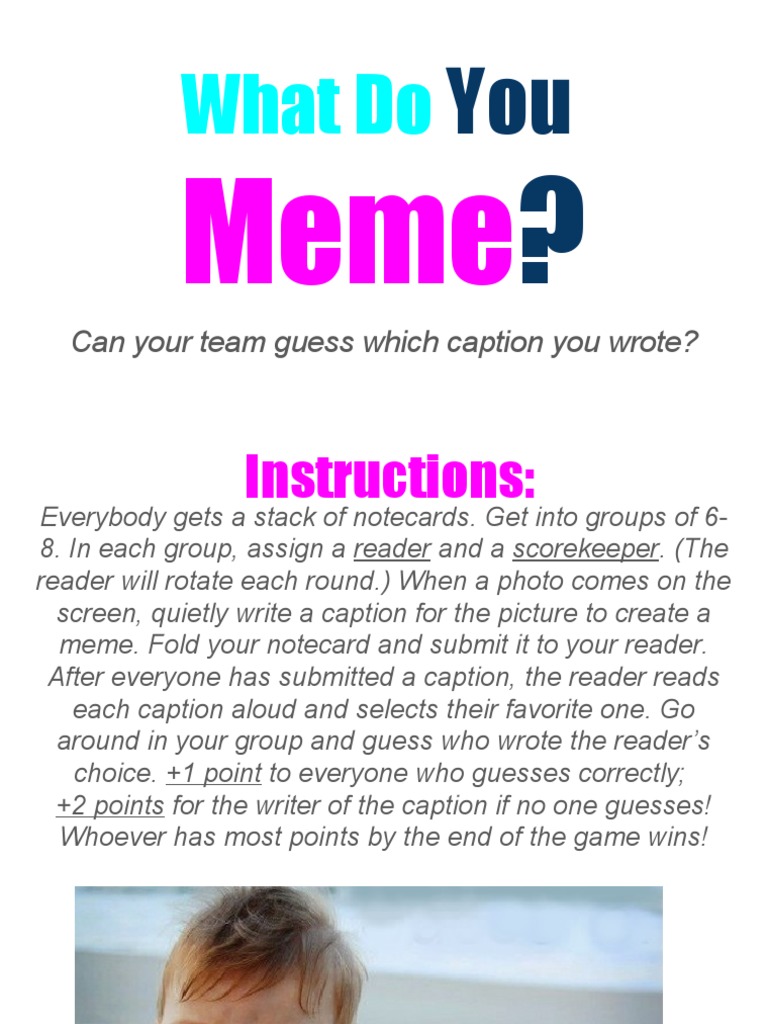 What Do You Meme Game | PDF