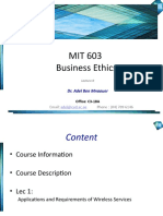 MIT 603 Business Ethics: Dr. Adel Ben Mnaouer