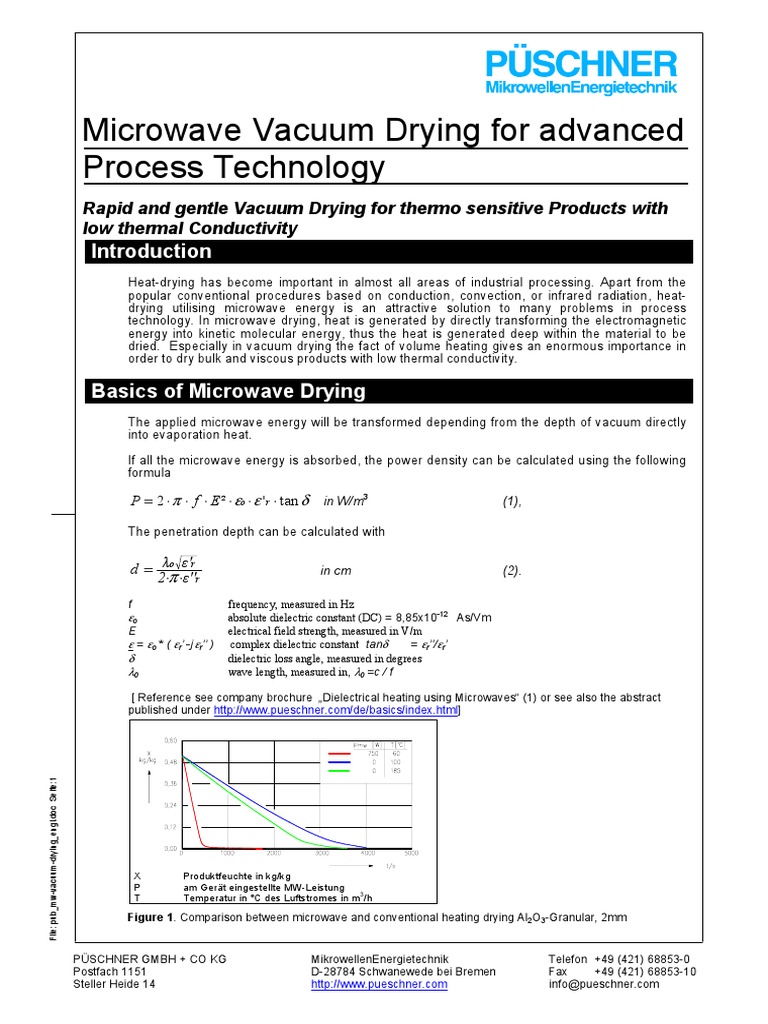 Microwave Vacuum Drying For Advanced Process Technology | PDF | Vacuum ...