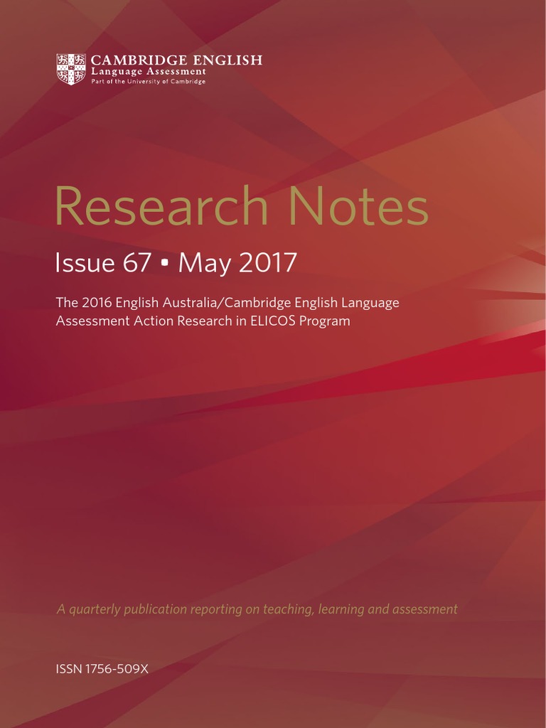 Cambridge Research Notes - 2017 | PDF | Teachers | Cognition