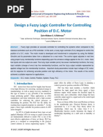 Design A Fuzzy Logic Controller For Controlling Position of D.C. Motor