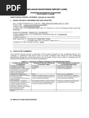 CMR Compliance Monitoring Report New Format