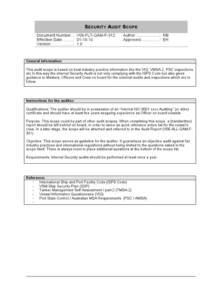 Security Audit Scope Guidelines | PDF | Audit | Business