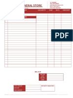 Al Karimi General Store: Particular Quantity Unit Rate Amount