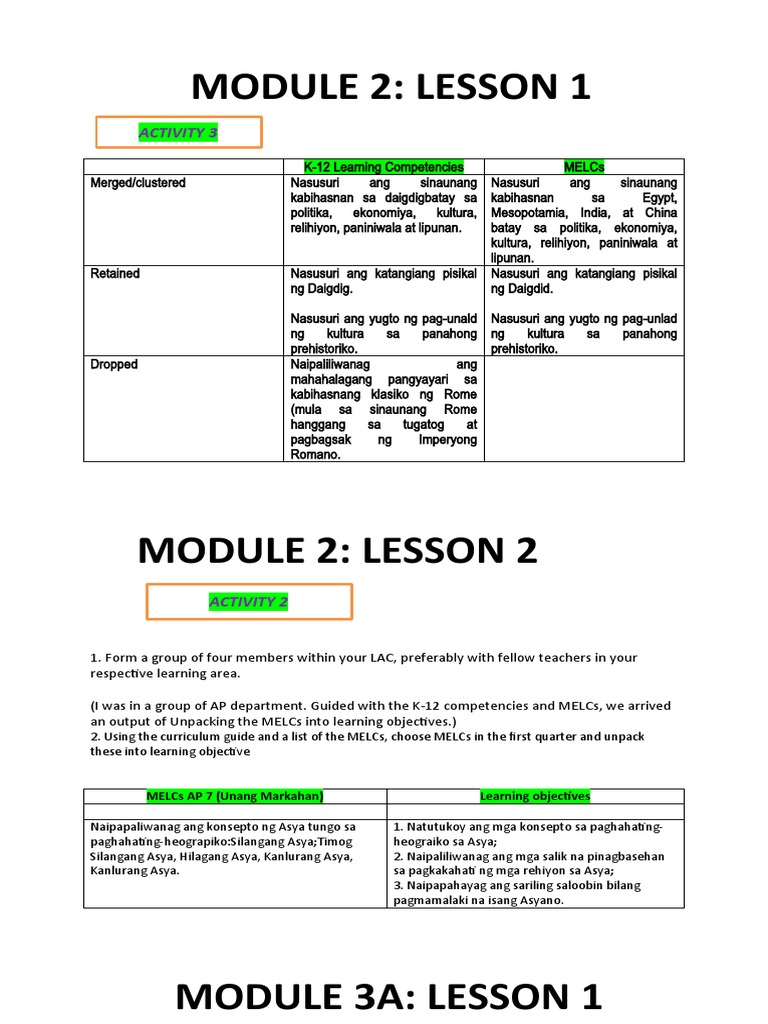 Module 2: Lesson 1: Activity 3 | PDF | Learning | Teachers