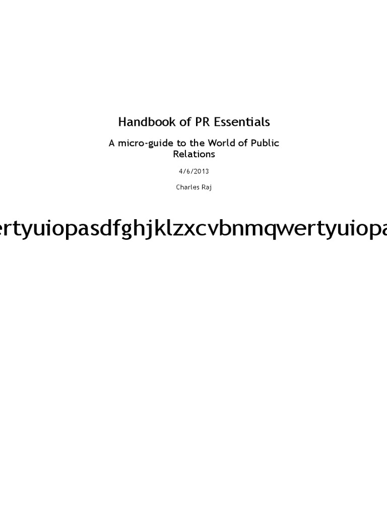 PR Essentials Handbook for Clients | PDF | Public Relations | Advertising