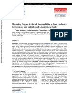 Measuring Corporate Social Responsibility in Sport Industry: Development and Validation of Measurement Scale