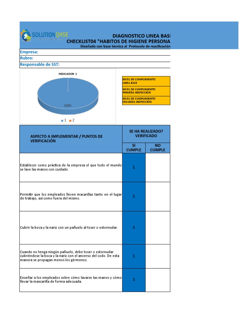 Check List 4 Habitos de Higiene Personal Con Indicador | PDF | Business ...