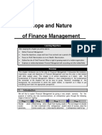 Scope and Nature of Finance Management