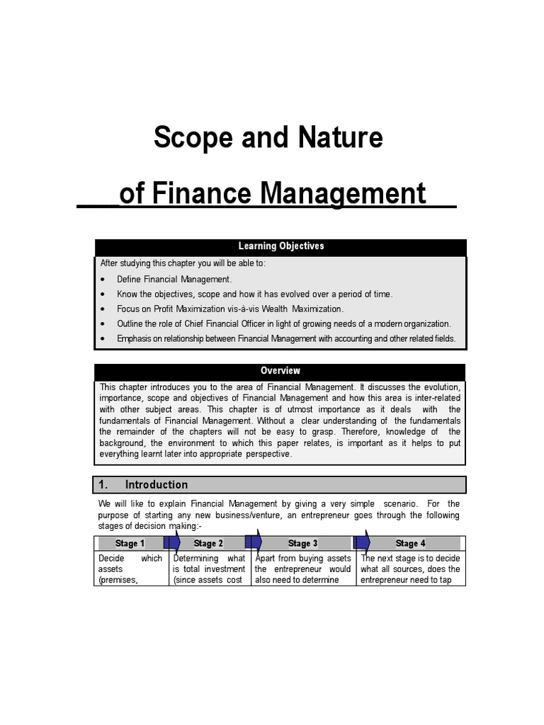 Nature Scope And Objectives Of Financial Management – TXFPO