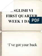 English VI Idioms Week 1