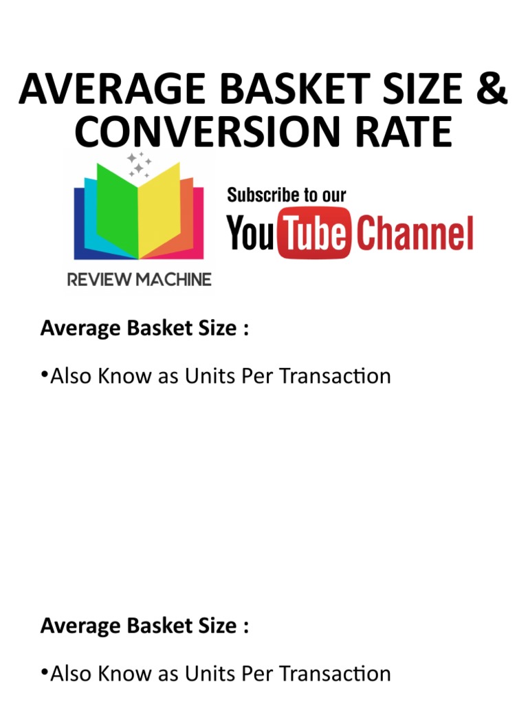 Average Basket Size & Conversion PDF Marketing Market (Economics)