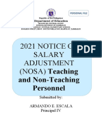 2021 Notice of Salary Adjustment (NOSA) Teaching: and Non-Teaching Personnel