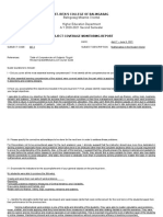 Subject Coverage Monitoring Report