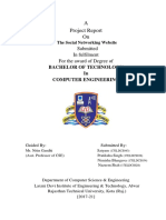 A Project Report On: Submitted in Fulfilment For The Award of Degree of