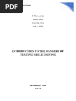 Introduction To The Dangers of Texting While Driving