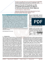 Economic Impact of Covid 19 Pandemic On The Management of Small Scale Business in Nigeria A Case Study of Africana Restaurant, Otefe Oghara