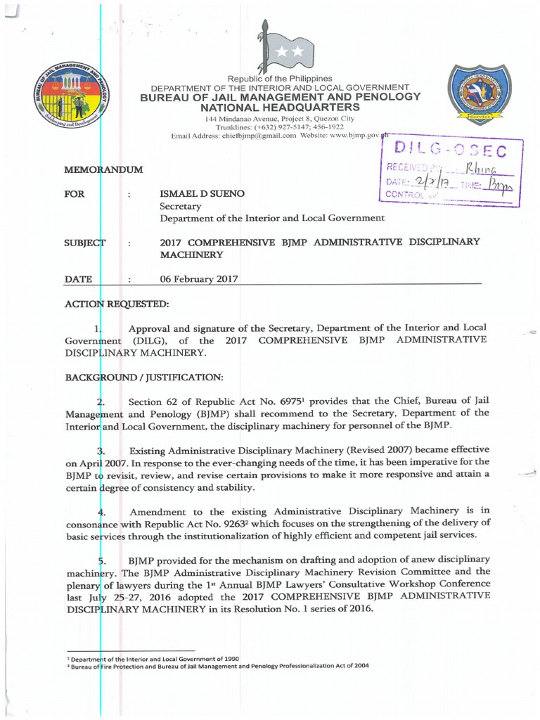 BJMP Comprehensive Administrative Disciplinary PDF