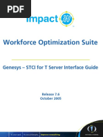 Workforce Optimization Suite: Genesys - STCI For T Server Interface Guide