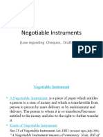Negotiable Instruments: (Law Regarding Cheques, Drafts, . )