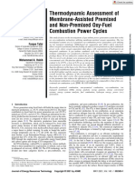 Thermodynamic Assessment of Membrane-Assisted Premixed and Non-Premixed Oxy-Fuel Combustion Power Cycles