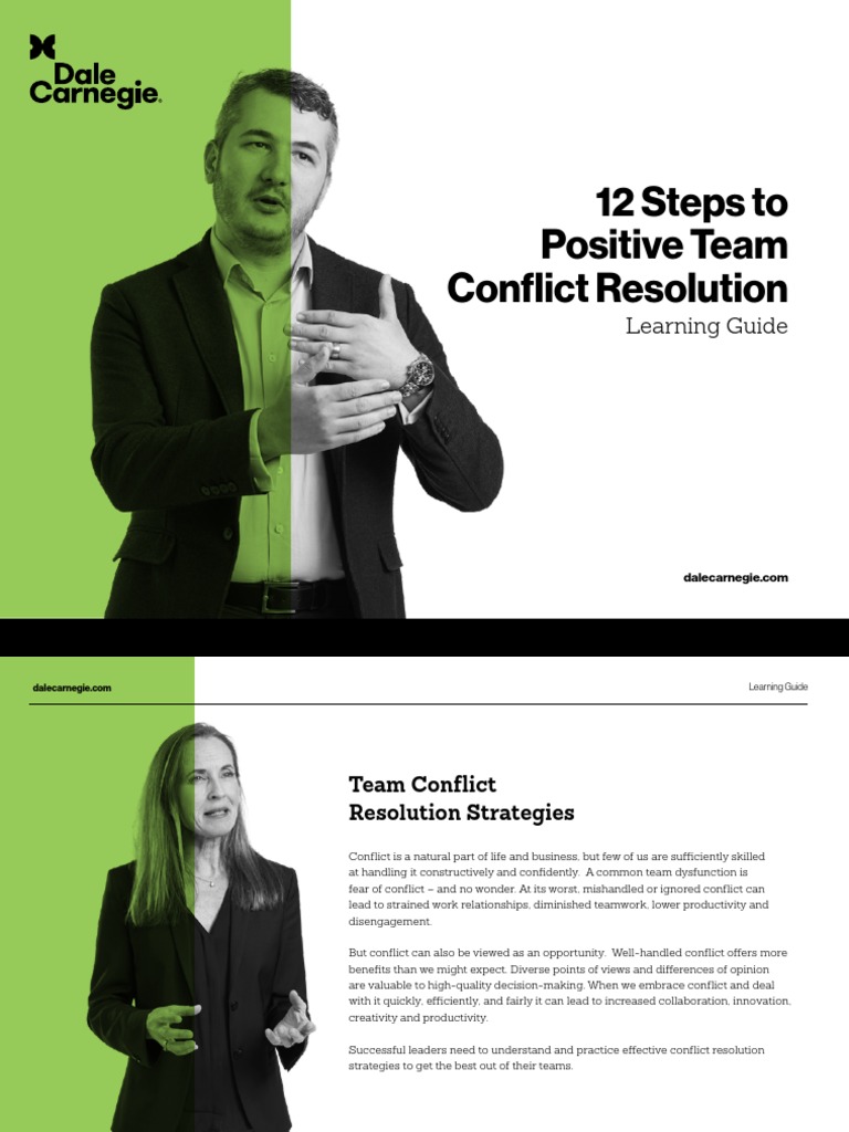 12 Steps To Positive Team Conflict Resolution: Learning Guide | PDF ...