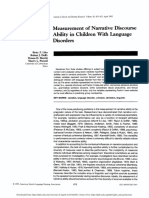Ability in Children With Language: Measurement of Narrative Discourse Disorders