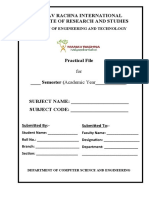 Front Page For Practical File