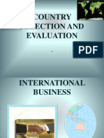 Country Selection and Evaluation