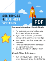 Run-On Sentences &: Business Writing