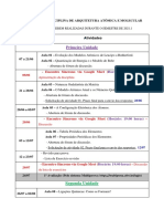 PLENEJAMENTO DA DISCIPLINA DE Arquitetura Atômica e Molecular 20211