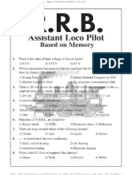 RRB ALP memory based question paper 4