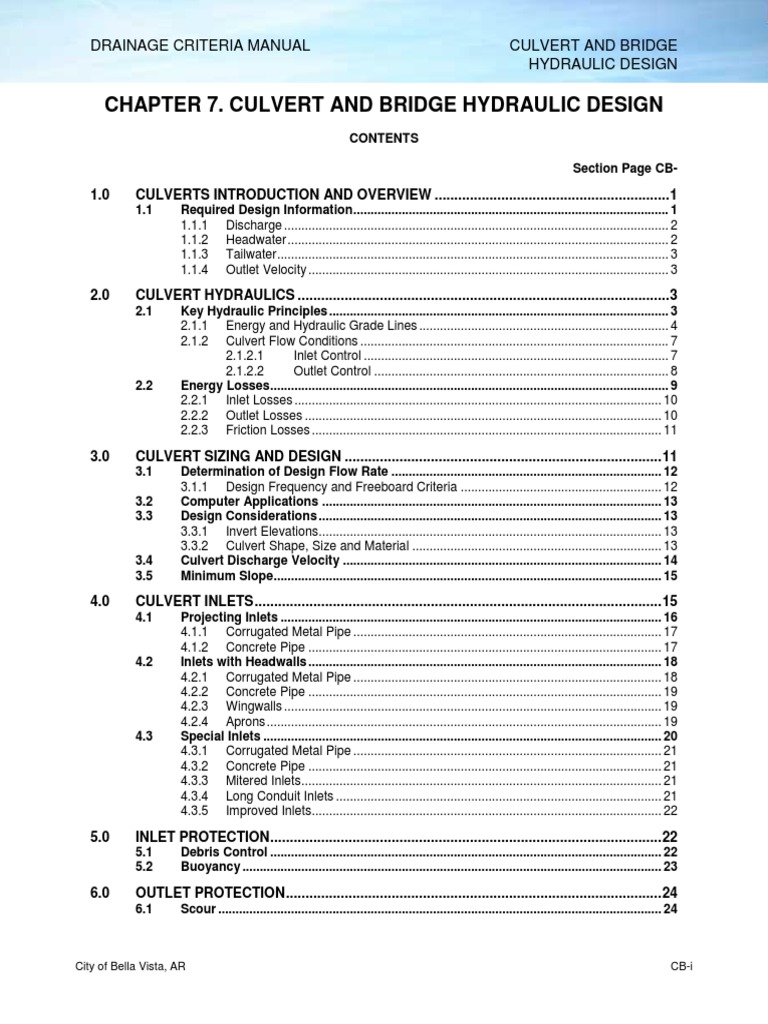 Chapter 7 Culvert and Bridge Hydraulic Design PDF Flood Chemical