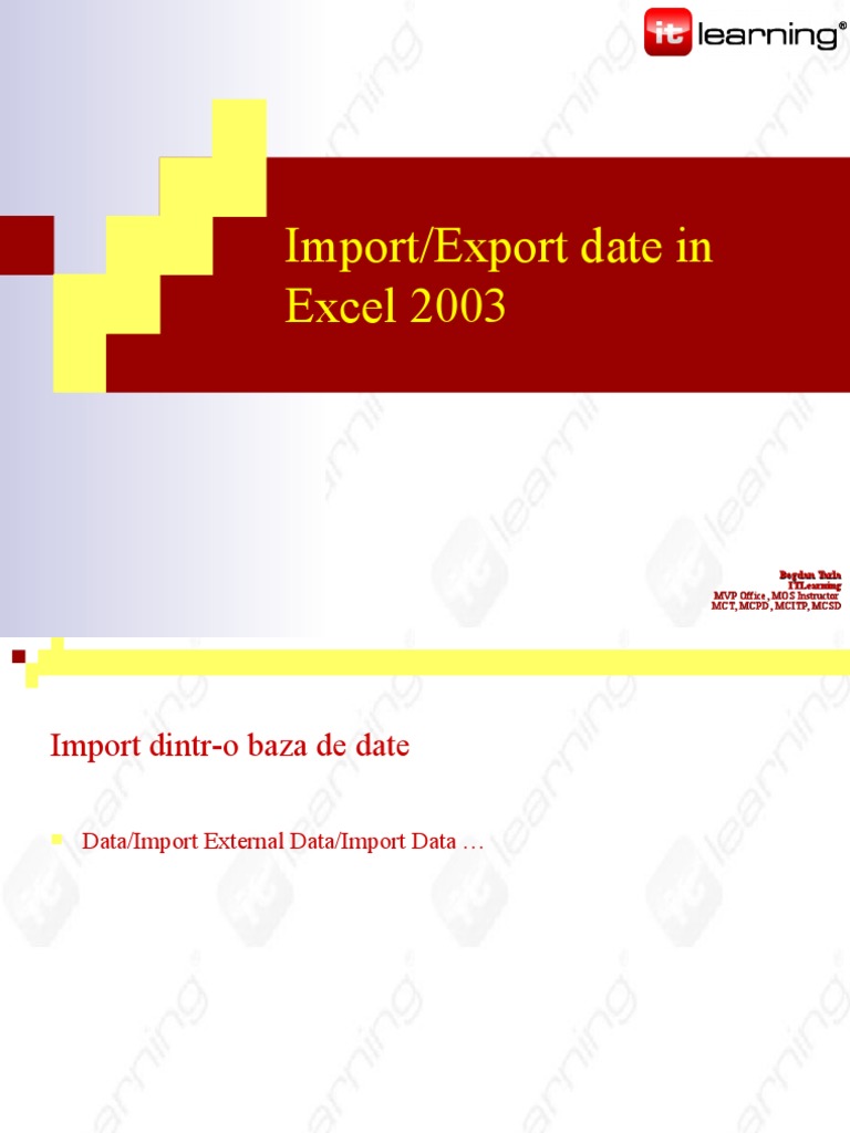 Excel 2003 Data Import Guide | PDF
