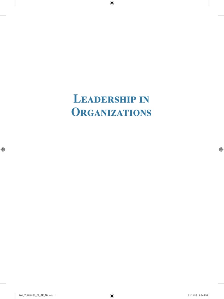 Leadership in Organizations | PDF | Strategic Leadership | Leadership