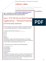 250+ TOP MCQs On Heat Transfer Applications - Thermal Properties of Food and Answers