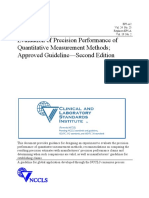 Evaluation of Precision Performance of Quantitative Measurement Methods Approved Guideline-Second Edition