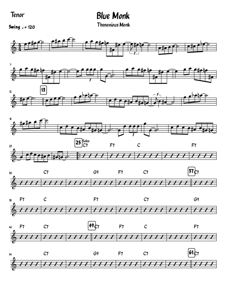 Blue MonkTenor PDF