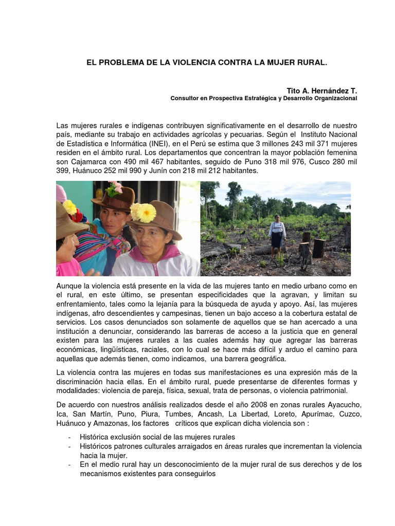 Peru, Violencia Contra La Mujer Rural | PDF | La violencia contra las ...