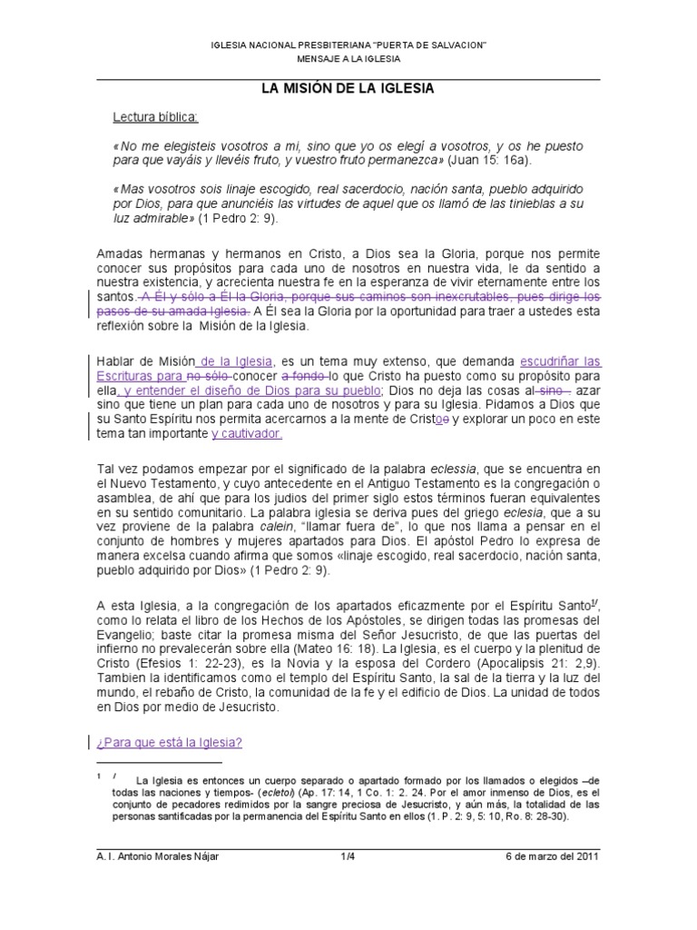 Misión de la Iglesia: Proclamación y Adoración | PDF | Cristo (título ...