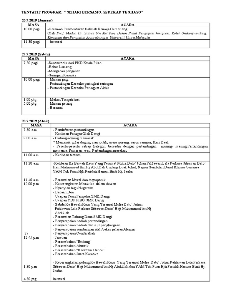 Program Komunitas SMK Dangi | PDF