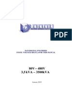 80V - 480V 3,5 kVA - 3500kVA: Datadigital-Svr Series Static Voltage Regulator User Manual