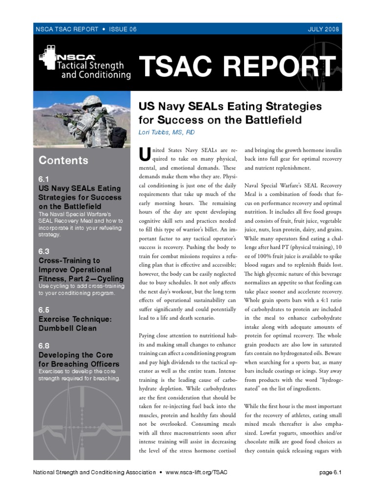 Tsac Report Us Navy Seals Eating Strategies For Success On The