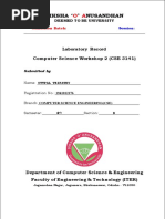 Iksha ' Nusandhan: Laboratory Record Computer Science Workshop 2 (CSE 3141)