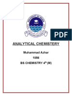 Analytical Chemistery: Muhammad Azhar 1056 Bs Chemistry 4 (M)
