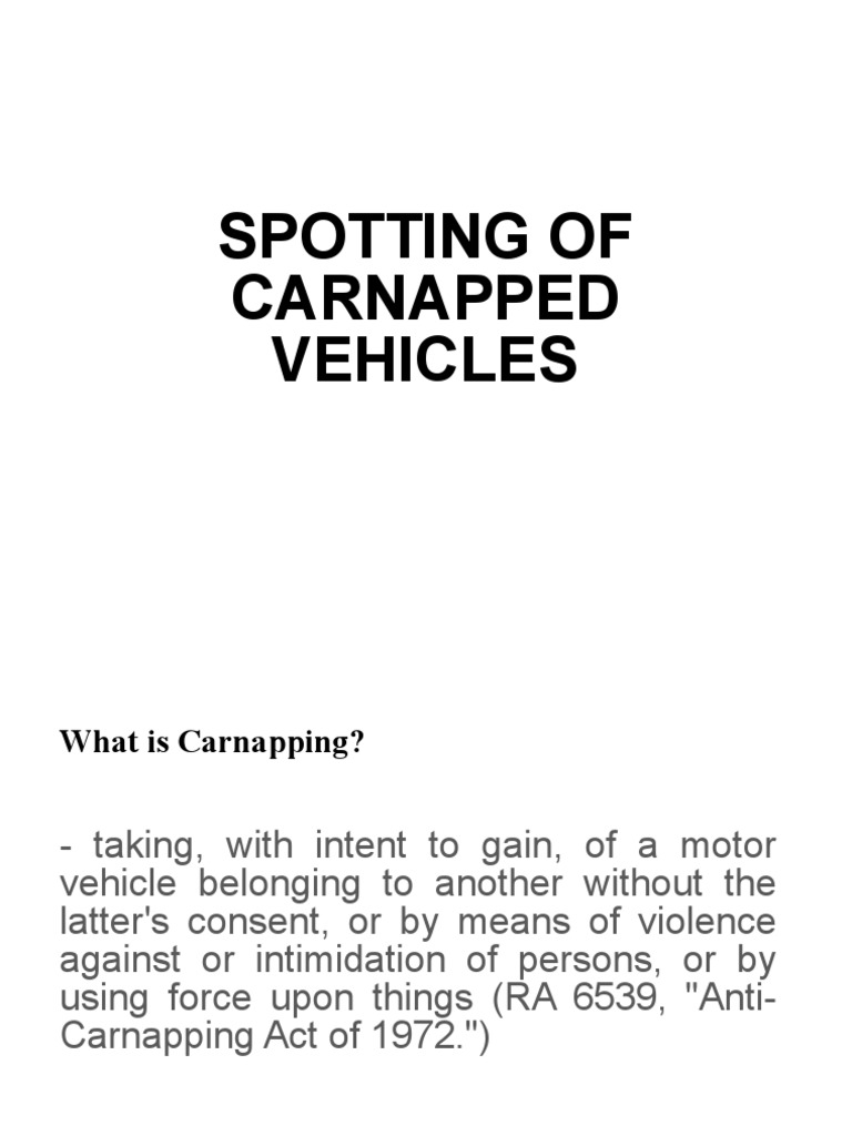 Spotting of Carnapped Vehicles | PDF | Vehicles | Car
