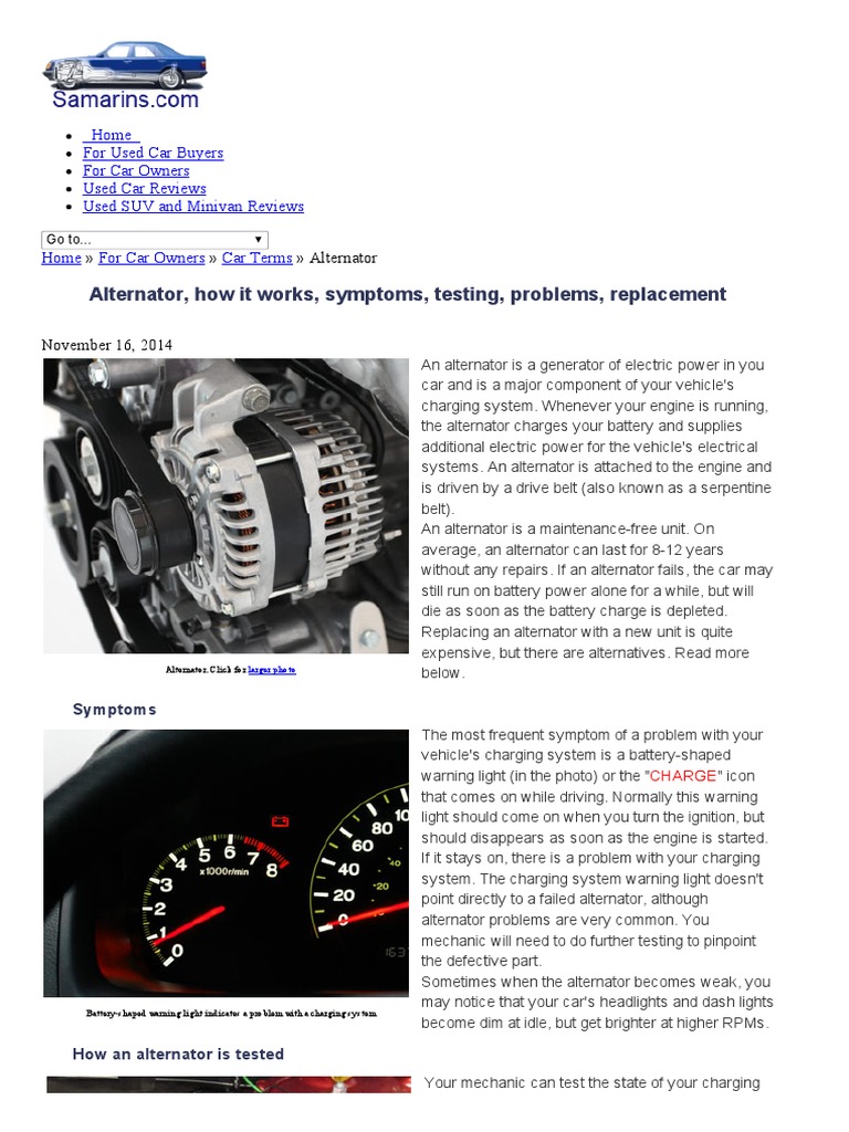 Diagnosing Alternator Issues and Costs | PDF | Components | Electrical ...