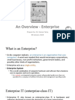 An Overview - Enterprise: Prepare By: Dr. Usman Tariq 08 January 2020