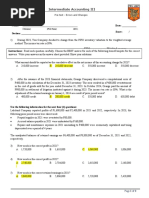 Intermediate Accounting III: Pre-Test - Errors and Changes