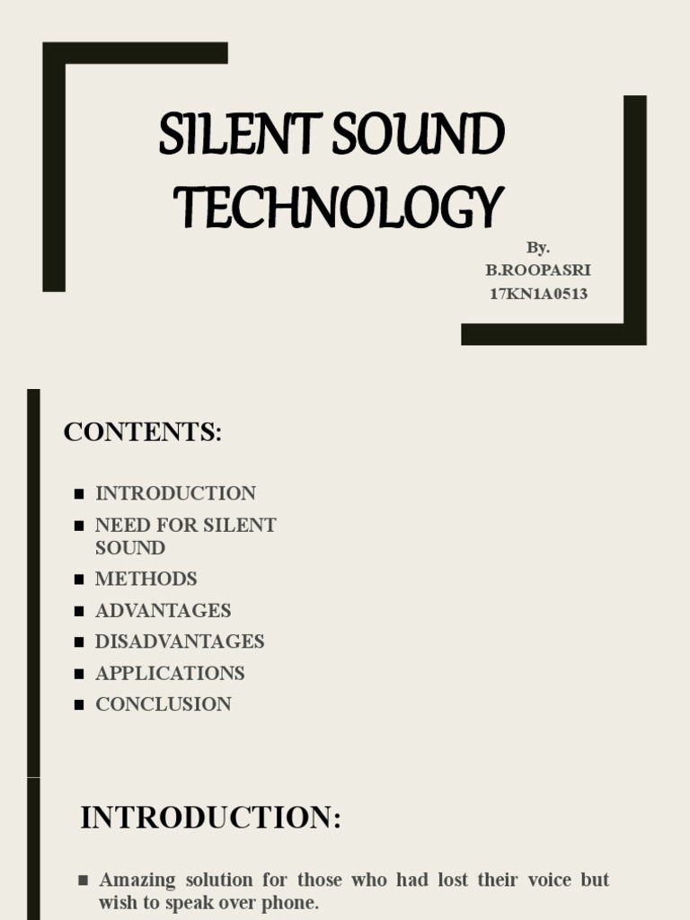 Silent Sound Technology PDF Electromyography Science